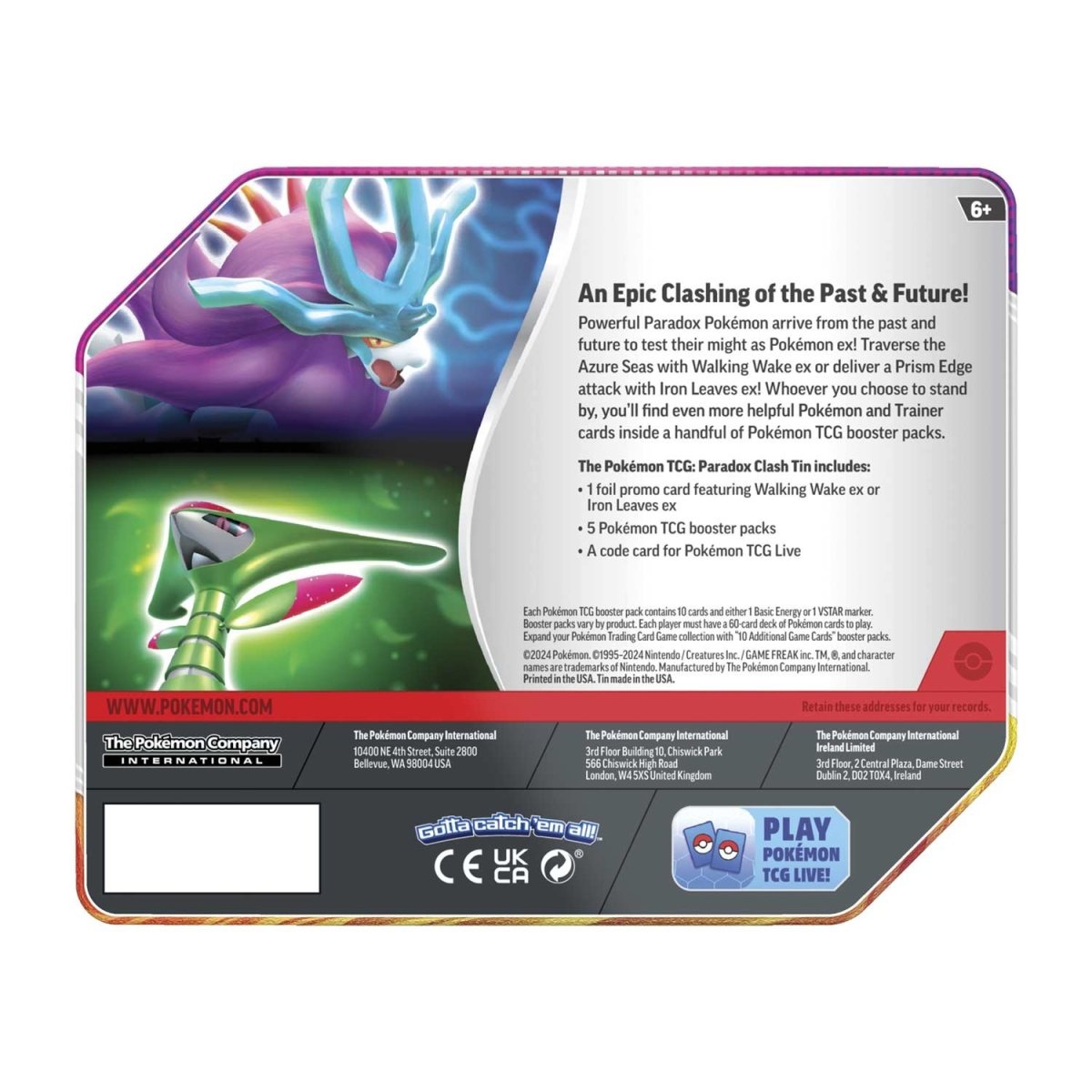 Paradox Clash Tin Walking Wake ex Pokemon