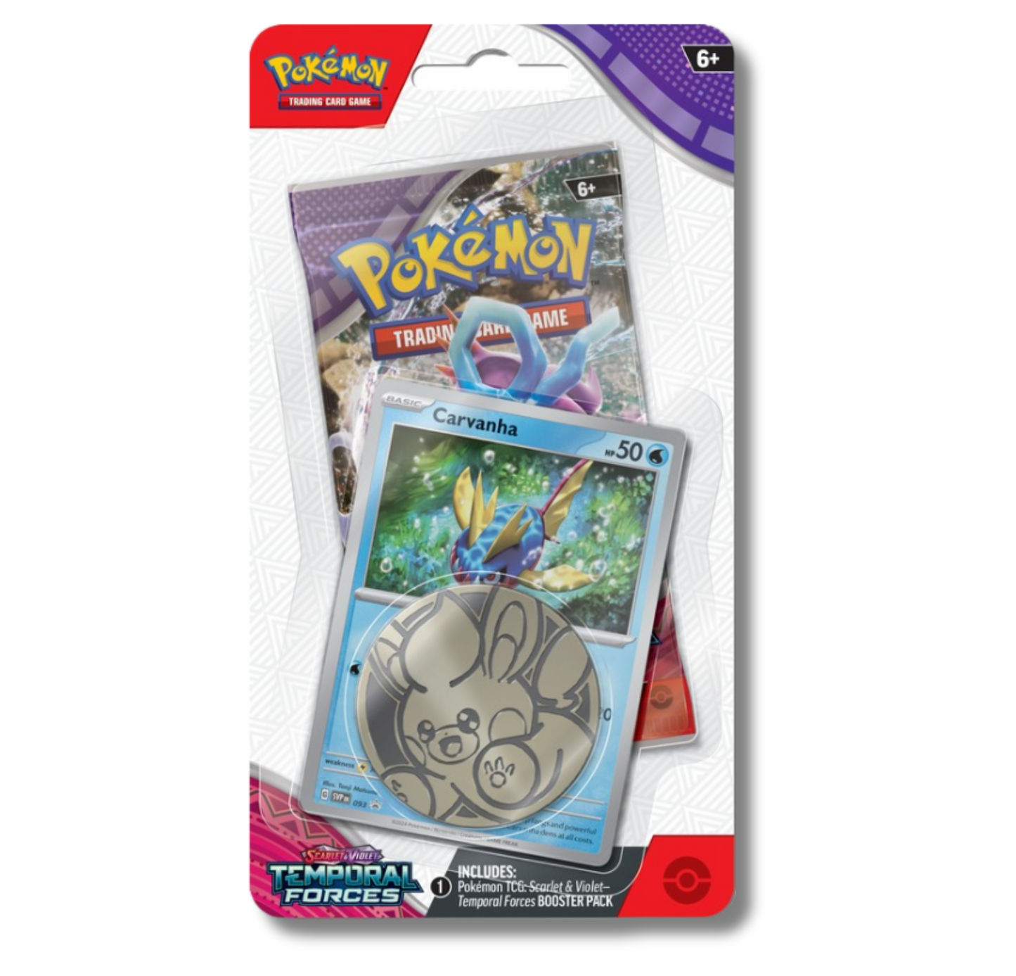 Pokemon Scarlet & Violet Temporal Forces Checklane Blister Carvanha