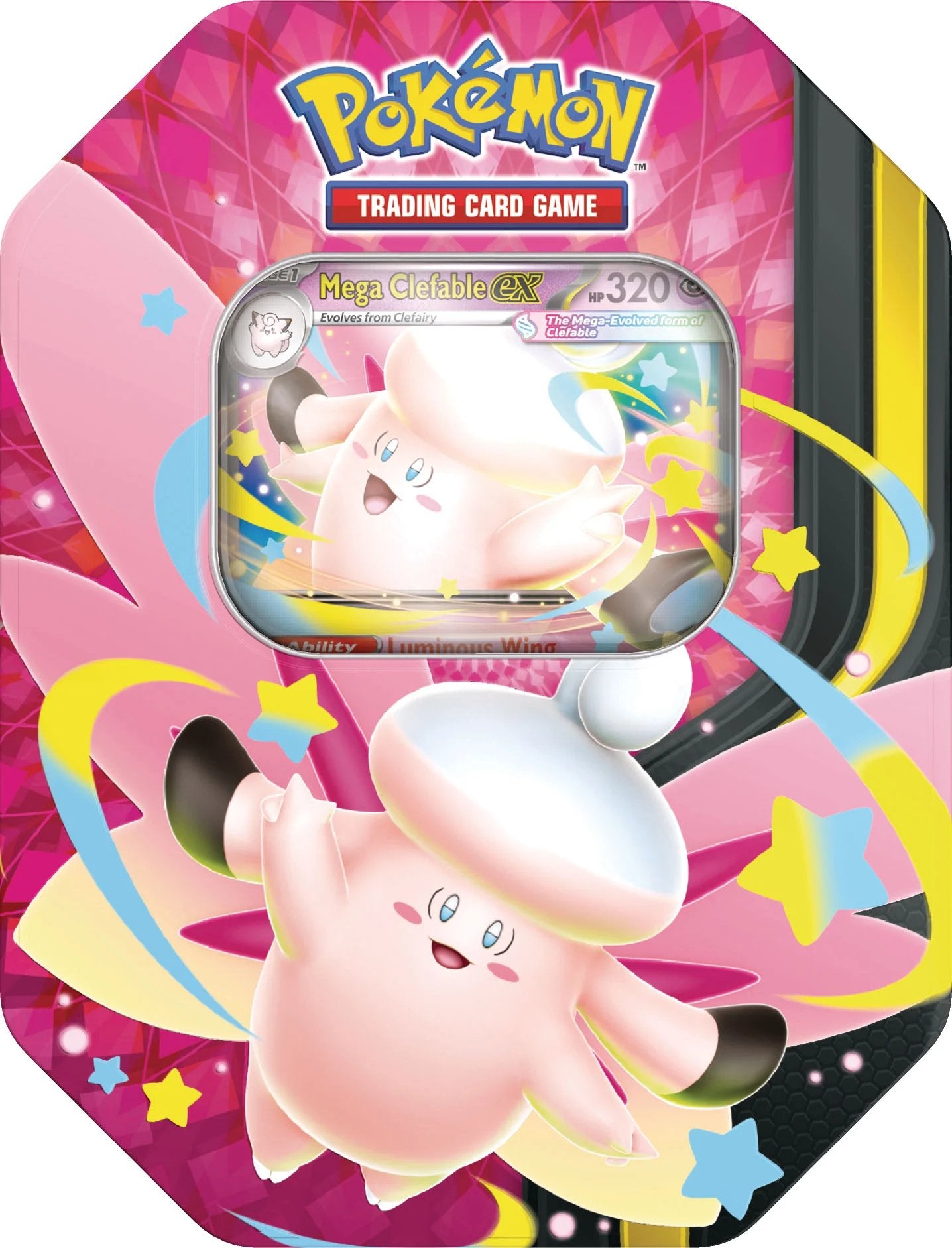 Mega moonlight tin SET pair of tins (one mega clefable, one mega gengar) pre-order June 5
