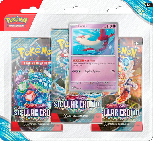 Pokemon Stellar Crown 3 Pack Blisters Latias