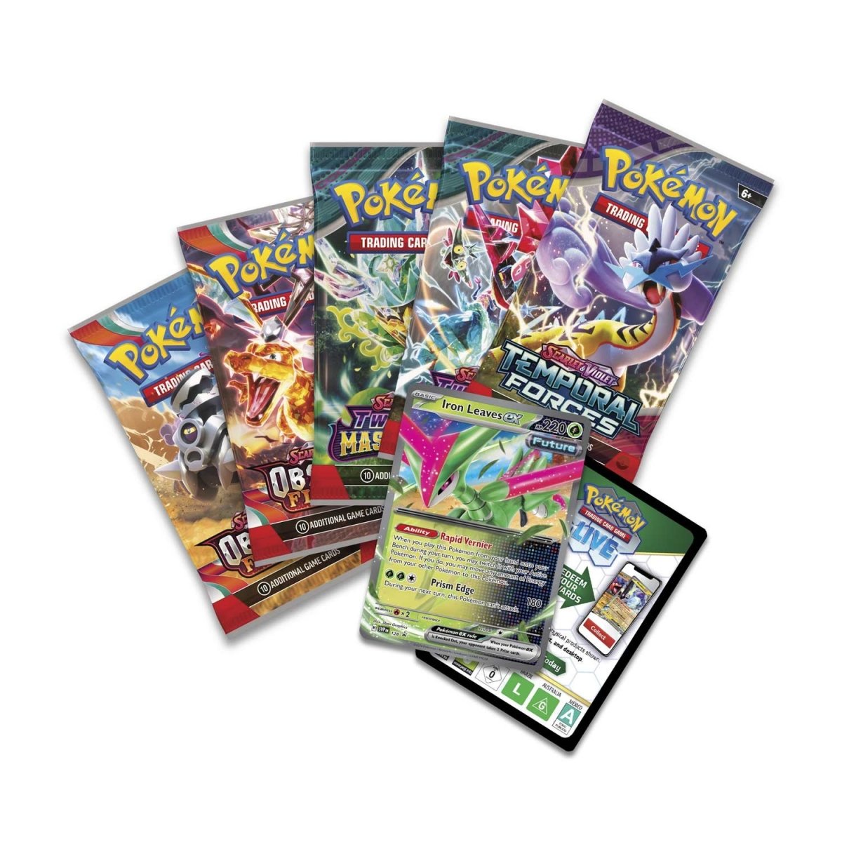 Paradox Clash Tin Iron Leaves ex Pokemon